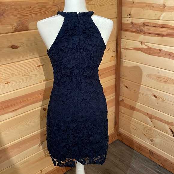 Lulu's Navy Floral Mini Dress - Picture 9 of 9